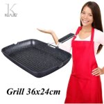 Pole grill - klaus - 36x24cm - antiadhsif - pierre granit cramique - compatible tous feux