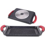 Poêle grill en pierre de lave avec revêtement en pierre fond à induction 46 cm Poêle grill en pierre de lave avec revêtement en pierre fond à induction 46 cm