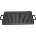 Poêle à griller double - face plaque de cuisson multifonctionnelle plancha en fonte de fer grill rectangulaire ... Poêle à griller double - face plaque de cuisson multifonctionnelle plancha en fonte de fer grill rectangulaire ...