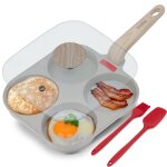 Pole  pancakes - briebe - fpe1176 - 4 emplacements - antiadhsif - couvercle en verre