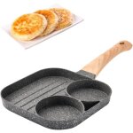 Pole  pancakes pole  frire 3 trous pole pour omelette antiadhsive aluminium avec long manche en ...