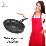 Pole  poisson - klaus - 36x26cm - antiadhsif - pierre granit cramique triple paisseur