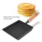 Pole  omelette japonaise - tamagoyaki - fonte grise - antiadhsif - poigne en bois - 37x155 cm