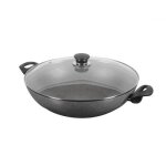 Pole wok - ballarini - ferrara 36 cm - granit - antiadhsif - avec couvercle