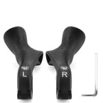 Poignées de guidon de vélo ergonomique vtt mountain bike nylon fluorescent - noir Poignées de guidon de vélo ergonomique vtt mountain bike nylon fluorescent - noir