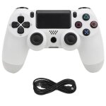 Poignée de jeu manette de jeu pour ps4 usb filaire gamepad avec câble de données (blanc) - tam Poignée de jeu manette de jeu pour ps4 usb filaire gamepad avec câble de données (blanc) - tam