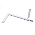 Poign�e de manivelle - zf f321a - blanc ral 9010 - bras 180 mm - compatible tringle �12 mm