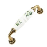 Poignes de meuble cramique vintage poigne de porte porcelaine barre tube motif de fleurs avec vis ...