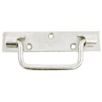 Poign�e platine bouts carr�s l160mm zingu� blanc