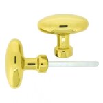 Poigne de porte bouton double olive - alpertec - 971432 - laiton poli - carr - 6 mm