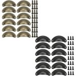 Poign�e de porte de cuisine - marque - mod�le coquille - bronze antique - lot de 24 - installation facile ...