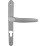 Poign�e de porte fen�tre - sr - saillie r�duite - aluminium - gris - rectangulaire