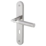 Poignee de porte moderne pour verrou serrure aluminium et acier finition nickel brosse salon chambre ...