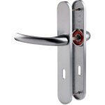 Poign�e de porte sur plaque tokyo - hoppe et cie - cl� l - 234 mm - gris - acier