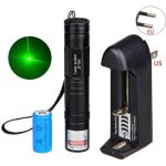 Pointeur laser vert - jd 850 - 10 km - batterie rechargeable - chargeur inclus - compact 11x2x2 cm