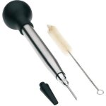 Poire  jus en inox - 2 embouts + goupillon
