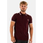 Polos fred perry mm3600 597 oxblood - homme - slim - manches courtes - col polo