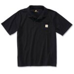 Polo workwear pocket noir - carhartt - s1k570blkxs - manches courtes - coupe large