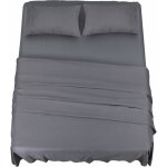 Polyester microfibre ensemble de draps (4 pi�ces) - 1 drap housse 150x200cm 1 drap plat 228x259cm et ...