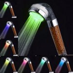 Pomme de douche led creative - ions n�gatifs automatiques - 7 couleurs - finition chrom�e