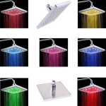 Pomme de douche pommeau carre led 7 couleurs Pomme de douche pommeau carre led 7 couleurs
