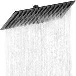 Pommeau de douche carr� en acier inoxydable t�te de douche anti calcaire - finition matifi� - noir - ...