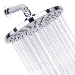 Pommeau de douche encastr� - ulisem - rond - chrom� - 20 cm - effet pluie - installation au plafond - ...