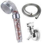 Pommeau de douche haute pression avec filtre à eau flexible et support de douche - douchette main spa ... Pommeau de douche haute pression avec filtre à eau flexible et support de douche - douchette main spa ...