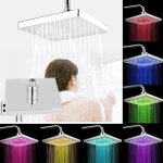 Pommeau de douche led carre 8 poucespomme de douche pluie douchette salle de bain - yes