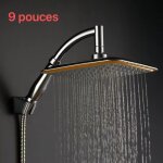 Pommeau de douche pluie haute pression en acier inoxydable 9 pouces carré Pommeau de douche pluie haute pression en acier inoxydable 9 pouces carré