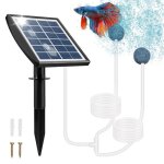 Pompe bassin solaire avec batterie 2200mah - a�rateur solaire pour bassins - blanc