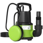 Pompe d�vacuation eaux charg�es / propres - outsunny - d�bit 9000l / h 400w - profondeur max. 7m - interrupteu ...