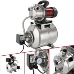 Arebos pompe domestique - acier inoxydable - 3800 l - h - 1200w - 19l - conomie deau