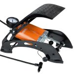 Pompe  double cylindre en acier manomtre max 7 bar vlo pneus moto matelas