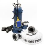 Pompe pour eaux uses 550w 10. 000l - h avec tuyau de 20m pompe submersible pompe de construction - 61964 ...