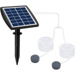 Pompe solaire pour bassin - mhy� - a�rateur solaire - 6 v 2 w - tuyau inclus - 2 pierres - batterie 2200 ...
