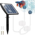 Pompe solaire pour bassin - zor� - 2w - batterie 2200mah - tube � oxyg�ne - 2 pierres � bulles dair