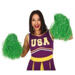 Pompon de cheerleader vert pour filles - fiestas guirca - 2 pi�ces en plastique - � partir de 3 ans