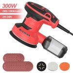 Ponceuse excentrique 125 mm ponceuse orbitale filaire 300 w avec bac � poussi�re et 16 disques abrasifs ...