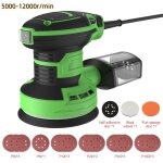 Ponceuse excentrique ponceuse 300 w 5 pouces meuleuse polisseuse 5 disques abrasifs + tampon mousse et ...