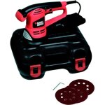 Ponceuse excentrique filaire 480w black + decker (livre avec coffret + 3 abrasifs) - ka191ek - qs