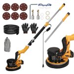 Ponceuse girafe 1390w avec aspirateur int�gr� 6 vitesses (800 - 1800 rpm) lumi�re led manche t�l�scopique ...