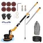 Ponceuse girafe pliable 1390w avec aspirateur int�gr� 6 vitesses (800 - 1800 rpm) lumi�re led manche ...