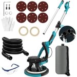 Ponceuse murale plafond 1250 w avec poign�e t�lescopique pliable - �clairage led - convient pour les ...