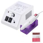 Ponceuse pour ongles - 20000bpm - 6 forets  ongles - deux sens de rotation - blanc