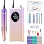 Ponceuse pour ongles professionnel: 40000 rpm portable lime � ongles �lectrique rechargeable 16 en 1 ...