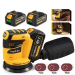 Ponceuse orbitale sans fil - mellwin - mellwin - 125 mm - 3 vitesses - 2x3000mah