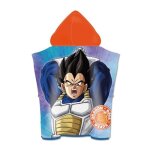 Poncho dragon ball z - microfibre - blanc - enfant - 55x55cm