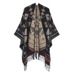Poncho femme chaude simili laine imprim chle epaisse en tricot ouvert elgant confortable automne hiver ...