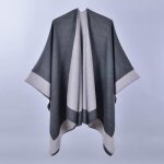 Poncho femme - insfity - chle ouvert - cachemire imitation - confortable - noir